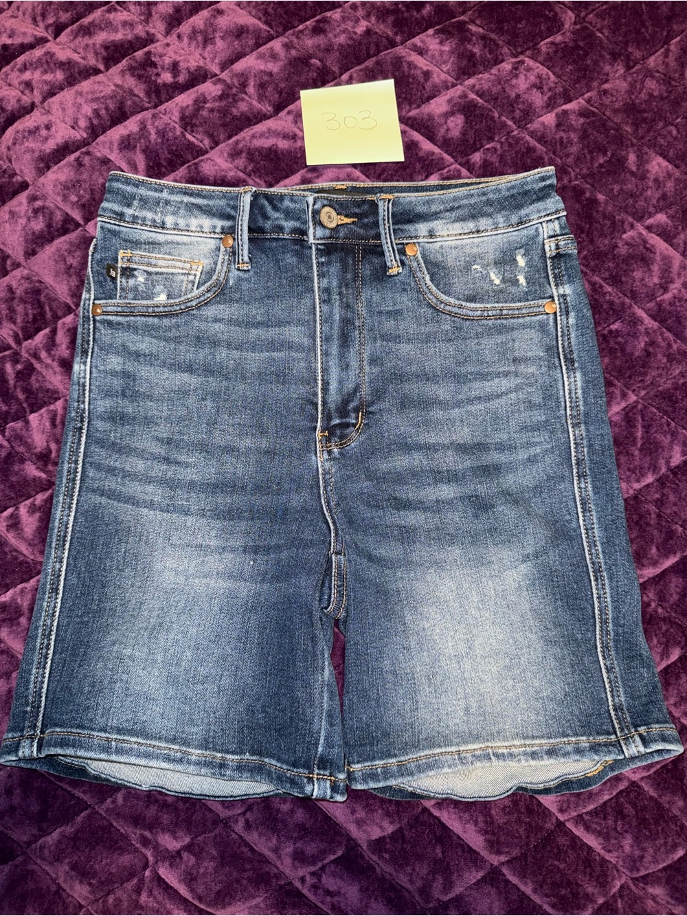 Judy Blue Faded Indigo Denim Jean Shorts